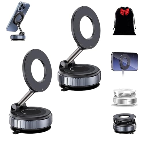 Shopellox Supporto per telefono, aggiornato a 360°, supporto magnetico per telefono, pieghevole e retrattile, supporto a ventosa per telefono a mani libere, ultra ventosa da 43,5 kg, per auto, tavolo