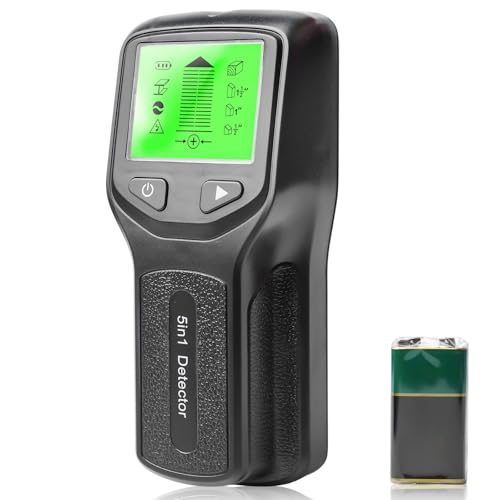 Localizador de líneas, 5 en 1, escáner de pared, detector de líneas, buscador de cables multifunción, con pantalla LCD y alarma, detector de metales para encontrar líneas eléctricas, vigas de madera