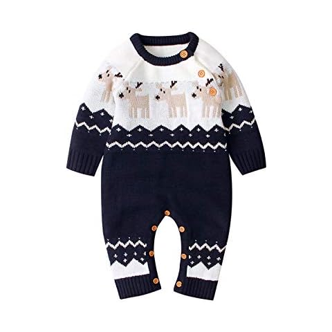 Frobukio Bebé Navidad Suéter Mono Niño Reno Traje Cover