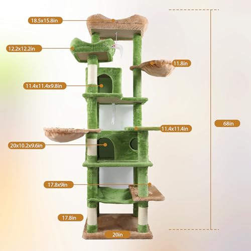 Árbol para gatos grande de 68 pulgadas con multi niveles miniatura 5