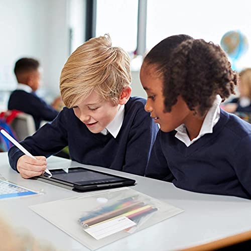 A5 Plastic Clear Envelopes Folder With Hook & Loop Closure 6X10" Invoice Receipt Cash Organization With Label Pocket 12Pcs #TOP6