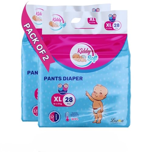 Image of KiddySoft Baby Diaper Pants with 5 Layer All Night Leakage Protection & Quick Absorbency (XL - 28, Pack of 2)