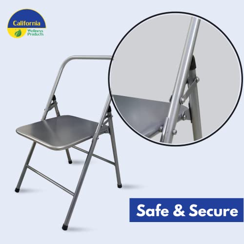 Image of Iyengar Yoga Chair | Backless Yoga Chair for Holding, Alignment, Flexibility | Capacity: 100kg (Yoga Chair + Poster)