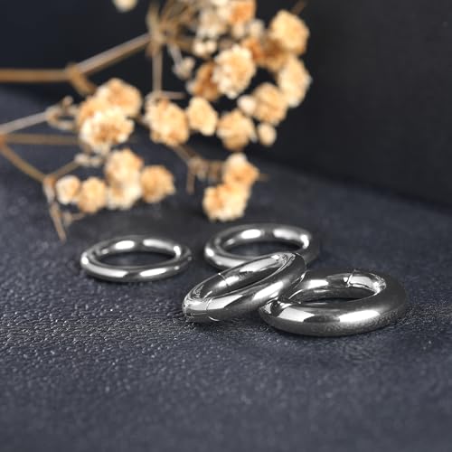 G23 Titanium Septum & Nose Rings - Heavy Gauges, Hinged, Hoop, Body Piercing Jewelry for Septum, Nose, Lip, Cartilage, Tragus, Conch Piercing4