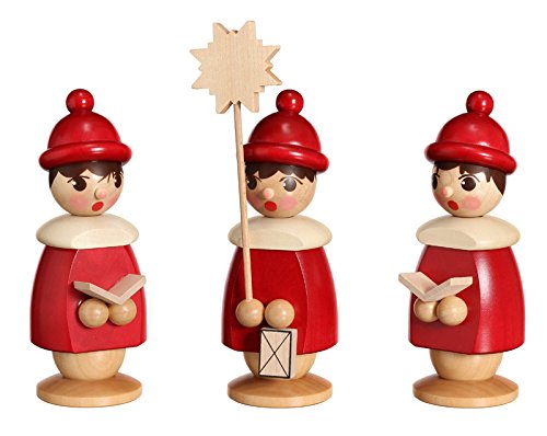 Chanteurs de Carol de Seiffen trio de figurines en bois fait main