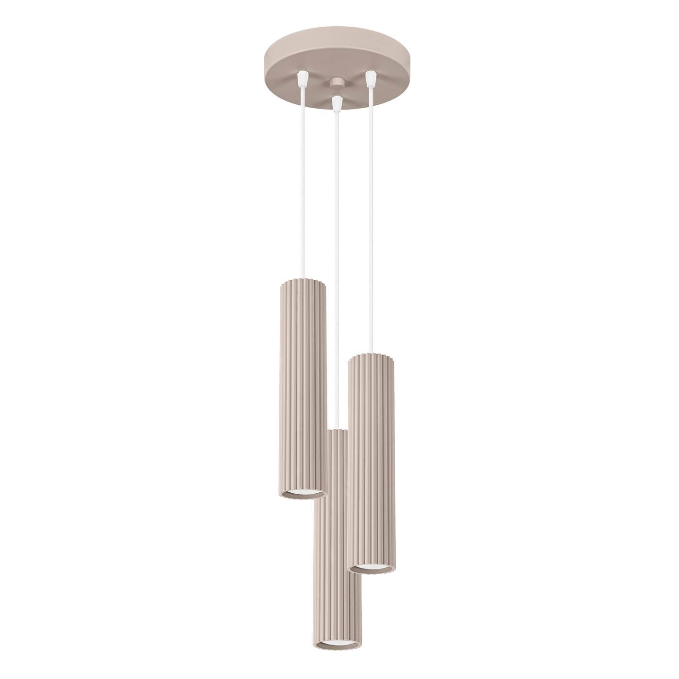 SOLLUX lighting Lampada a Sospensione - Lampada da Soffitto in Alluminio - 3 Paralumi - Lampada a LED - Taupe Karbon