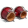 World Rhythm BON7 6” & 7” Beginners Oak Bongo Drums - Wine Red Bongos #4
