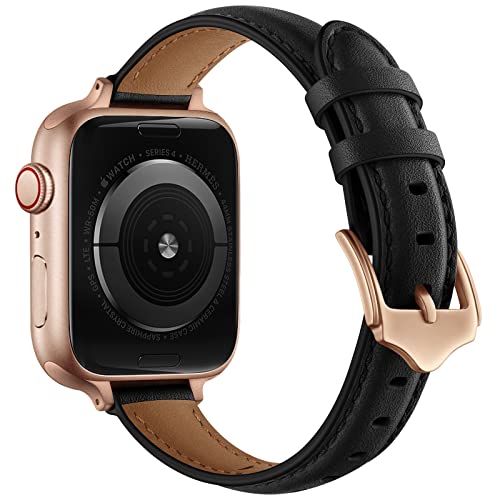 Bracelet Apple Watch en cuir véritable fin pour iWatch Ultra et Series SE