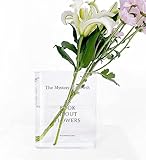 Clear vases,Book Flower Vase Artistic Flavor and Cultural Touch Decorative Acrylic Vase for Home/Bedroom/Office/Decorations Book Vase - Clear