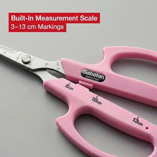 Saboten Stainless Steel Straight Blade Trimming Scissors Pink PT-12 160mm Precision Gardening Bonsai and Floral Shears Made in Japan by DL Wholesale - Image 5