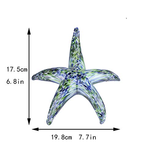QFkris Hand Blown Glass Starfish Figurines, Glass Sea Life Animal Ornaments for Home Decor, Star Fish Paperweight for Office Deck, Gift for Mom Women - Image 2