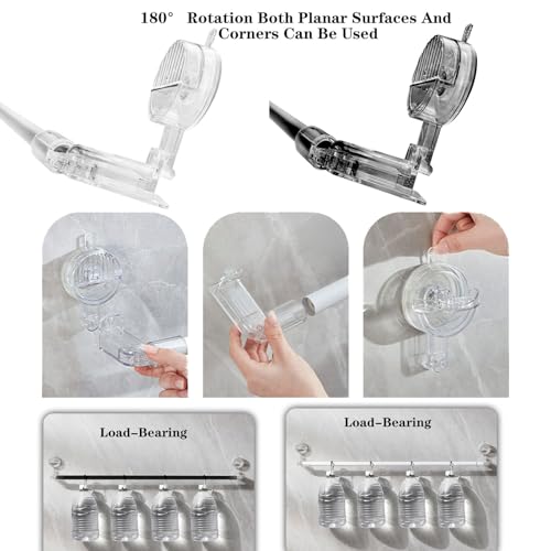 Tringle à rideau de douche sans perçage extensible fixe pour mur carrelé fragile - 4