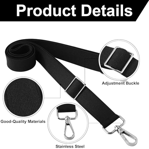 Image of 2pcs Horse Blanket Leg Straps, Elastic Horse Blanket Leg Straps Horse Blanket Belly Band Replacement with Swivel Snap Hook Wrap Adjustable Length 21.85-40.16in Black(Double Hook)