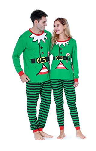 Benaive Matching Family Christmas Pajamas Set Holiday Pjs for Women Men Sleepwear (Green, Elf, 3T) - image 2