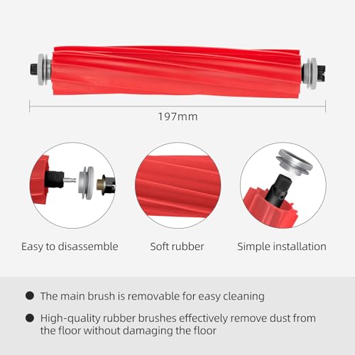 VACKING 3 Hauptbürsten kompatibel für Roborock S7 / S7+, S7 Max Ultra, S7 MaxV / S7 MaxV Ultra / S7 MaxV Plus, S7 Pro Ultra, Q7 / Q7+ / Q7 Max / Q7 Max+, Qrevo/Qrevo S/Qrevo Pro, QV 35A / QV 35S