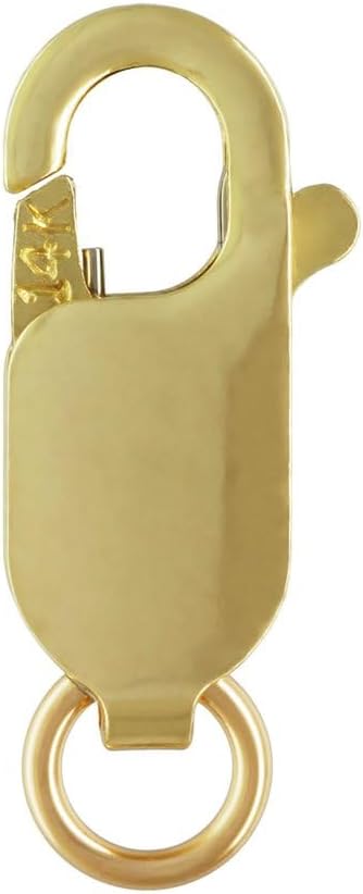 JewelrySupply Lobster Claw Clasp (4.0x10.0mm) w/Ring 14 Karat Solid Yellow Gold - Image 3
