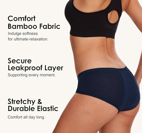 Image of YESWEL Period Underwear For Women, Leak-Proof Hipster, Brief, Heavy Flow, 3 Pack
