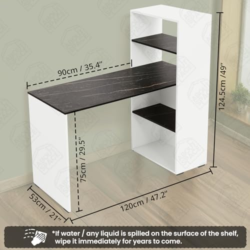 ABOUT SPACE Study Table with 4 Tier Book Shelf - Computer Table with Storage for PC, Laptop & Writing DIY Engineered Wood Office Table for Home... - Image 3