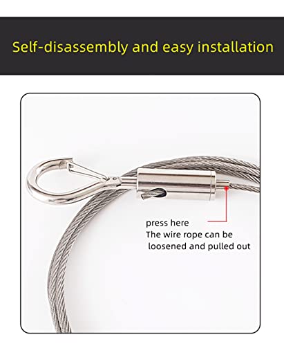 Image of 2Pcs Adjustable Picture Hanging Wire Mirror Frame Kit 2m x1.5mm Heavy Duty Stainless Steel Wire Rope for Mirror Hanging Hardware, Light Lamp, Billboards,Basket Flowerpot Hold Up to 20kg