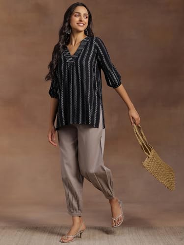 Image of Libas Woven Design Rayon Straight Kurti for Women
