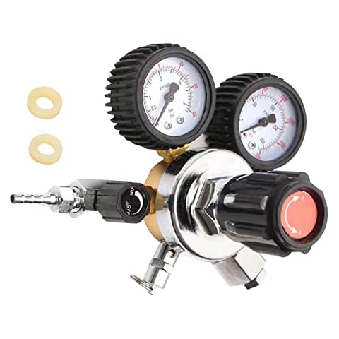 Druckminderer Druckregler CO2, Druckminderer Dual Manometer W21.8 R134A A/C Doppelmanometer-Regler Für Bierbrauen, Bierzapfanlage Cover