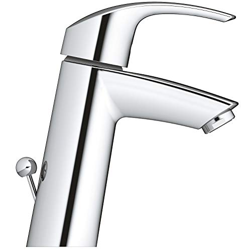 GROHE Eurosmart - Badarmatur Einhand- Waschtischarmatur (M- Auslauf, mit Zugstangen- Auslaufgarnitur) , chrom, 23322001 - Image 4