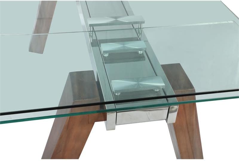 Miniatura 7 de Milan Esmeralda - Juego de comedor de 5 piezas de chapa de nogal con sillas de madera blanca de 2 tonos