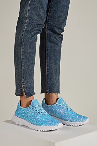 Image of K KIP WOK Fashion Glitter Sneakers for Womens Silp On Running Shoes Lightweigt Tennis Walking Sneakers
