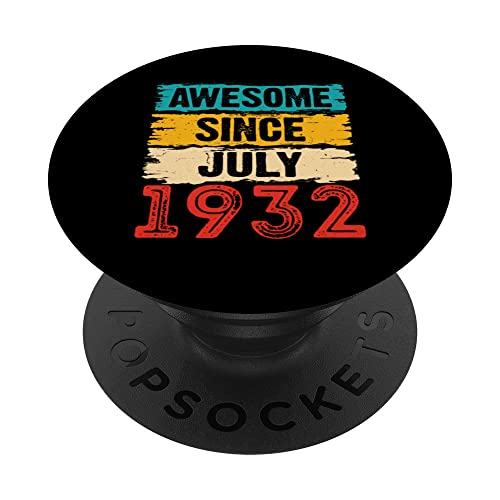 Regalos de 91 años impresionantes desde julio de 1932 91 cumpleaños PopSockets PopGrip Intercambiable
