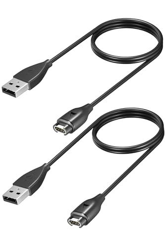Yaekea 2 Piezas Cargador para Garmin Fenix 6/6S/6X Pro/5/5S/5X Plus/7/7S/7X, Forerunner 935/745/235/245/255, Approach S10/S40/S60, Vivoactive 3/4S, Exip, Vivosmart,Instinct,Venu Cable USB de Repuesto