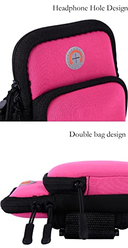 Bisadon Cell Phone Armbands Phone Armband Sleeve With Adjustable Elastic Band, Waterproof Sports Running Armband For Walking Hiking Biking Rose Red #TOP1