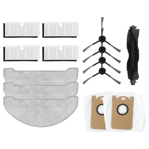 Kit completo di pezzi di ricambio per HONITURE per Q6 Pro e per Laresar per robot aspirapolvere L6 Pro, tra cui spazzola principale, spazzole laterali, sacchetti per la polvere, filtri e panni per la