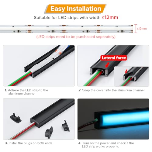 Tira LED RGB WS2812B ECO 65.6 pies con canal de aluminio y cinta adhesiva miniatura 5