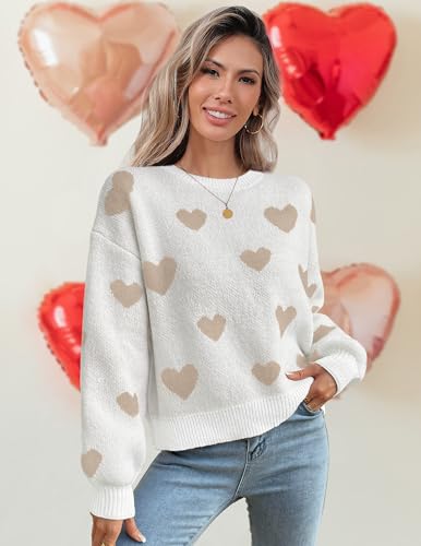 Image of Libsorge Womens Valentine Heart Sweater 2026 Valentines Day Trendy Cute Oversized Long Sleeve Pullover Sweaters