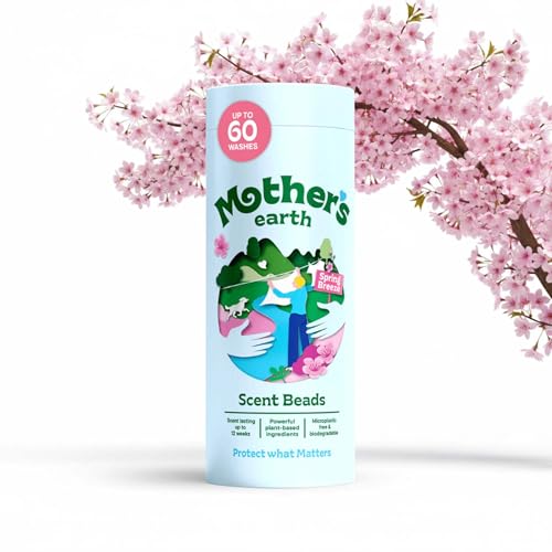Mothers Earth Umweltfreundliche Duftperlen Frühlingblüte Wäscheduft-Perlen Lang anhaltende Frische frei von Plastikverpackung optischen Aufhellern & synthetischen Farbstoffen Bis zu 12 Wochen