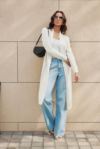 Image of GRACE KARIN Essential Solid Open Front Maxi Long Knitted Cardigan Sweater for Women