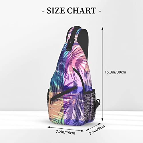 Hawaii Hawaiian Sling Bag,Multipurpose Crossbody Backpack Shoulder Chest Bag for Women Men Travel Hiking Daypack3