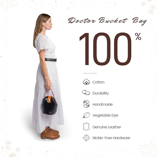 Image of OLD TREND Doctor Bucket Crossbody Handbag | Luxurious and Versatile Bag for Women | Genuine Cowhide Leather