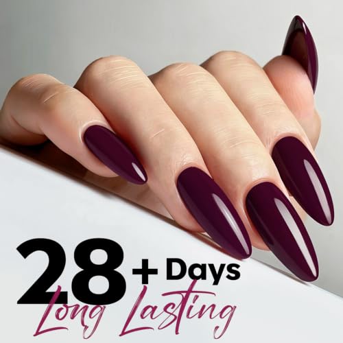 Image of modelones Dark Purple Gel Nail Polish 15ML, Hema Free Pastel Soak-Off UV Fall Gel Polish - 28+Days Long-Lasting Nail Art DIY Manicure Kit Home Salon Women Gifts
