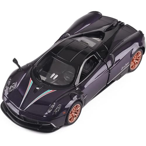 Image of DEUSON ECOM 124 Huayra Die Cast Metal Toy Car for Kids Metal Diecast Car Toy Pullback Sound and Light Openable Door