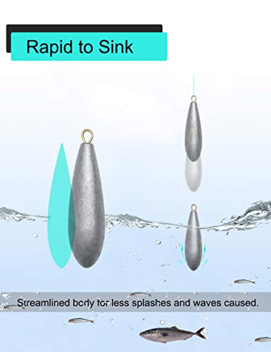 Avlcoaky Fishing Weights Sinkers Streamlined Shape Weights Freshwater Saltwater Casting Drifting Bottom Fishing Accessory #TOP2