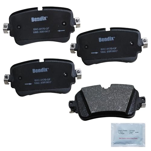 Image of Bendix Priority1 CFC1895 Ceramic Rear Brake Pads for Audi A8 Quattro 2020-2019,e-tron Quattro 2020-2019,e-tron Sportback 2020,Q7 2019-2017,Q8 2019,S6 2020,S7 2020,S7 Sportback 2020,S8 2020,SQ7 2020