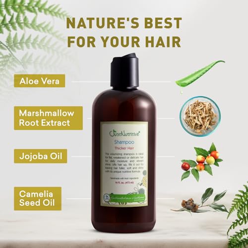 Just Nutritive Thicker Hair Shampoo | Hair Thickening | Hair Growth Thickening Shampoo | Grow Thick Hair | Hair Thickening Treatment for Men and Women 16 Oz - Thumbnail 7