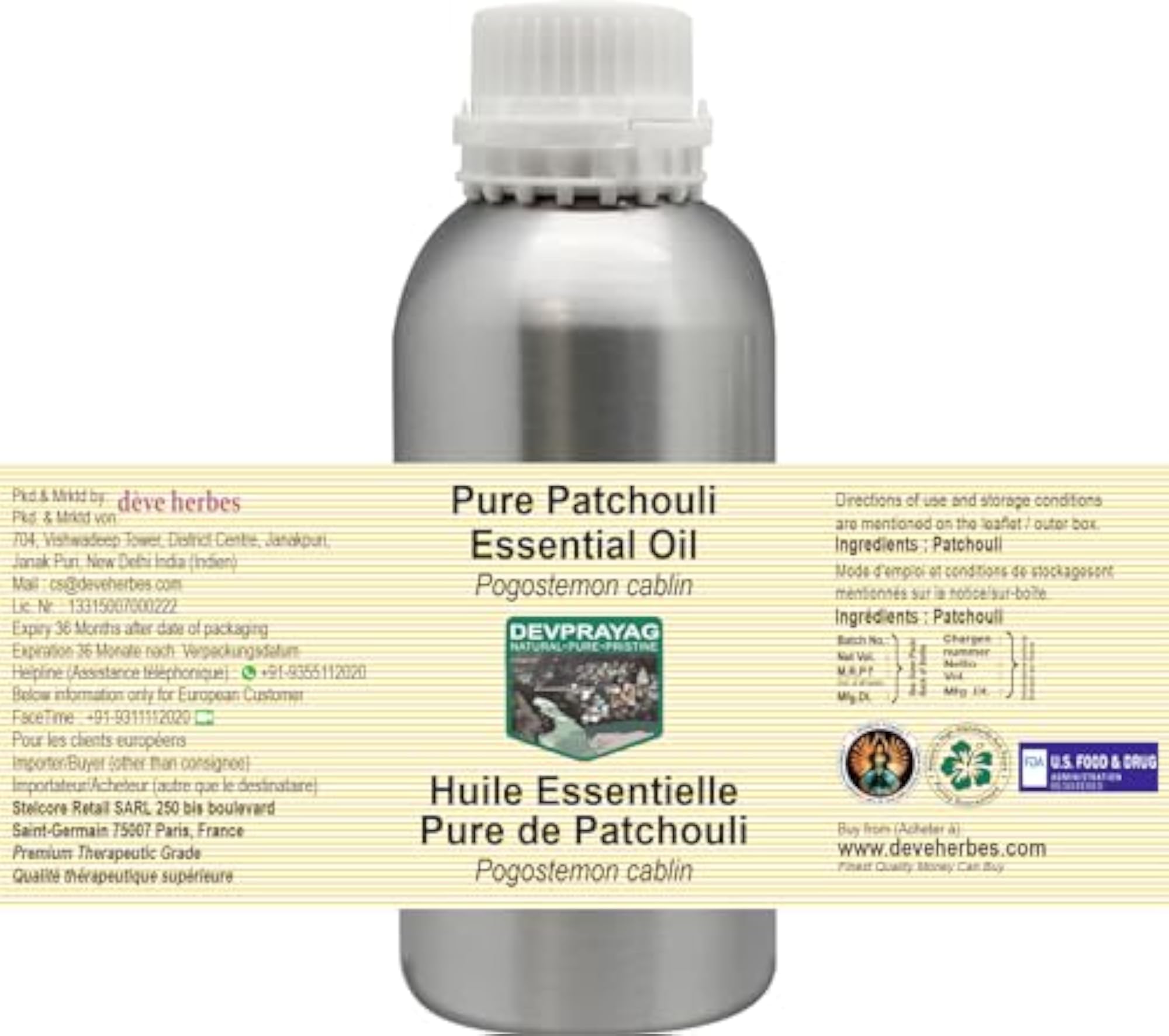 Patchouli Essential Oil (Pogostemon cablin) Pure