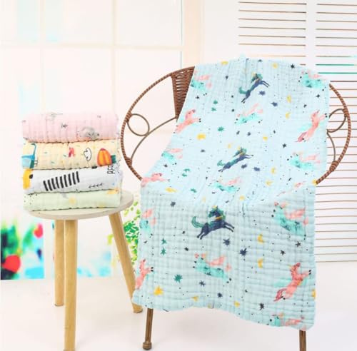 Image of Muslin Cotton Printed Bath Towel for Babies Cotton Super Soft Towels for Newborn Baby Highly Absorbent Bathing Towel,Kids Boys and Girls Size 50 x 100 cm (Multicolor Printed (Pack of 1))