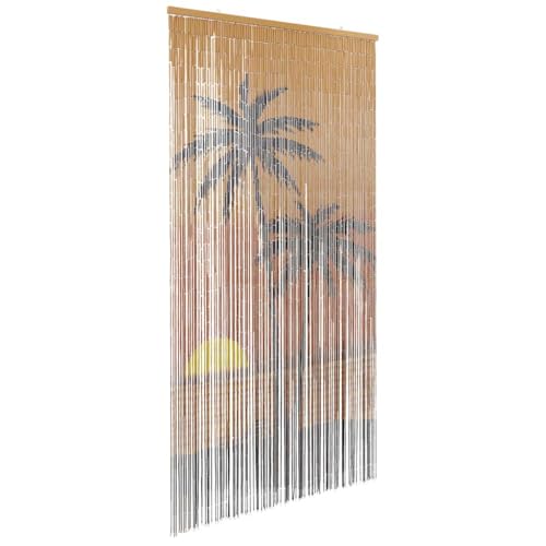 vidaXL Tenda Antimosche per Porte Stampa Palma 100x220 cm bambù