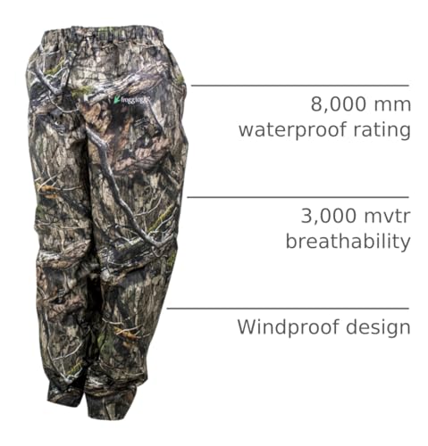 FROGG TOGGS Mens Classic Pro Action Waterproof Breathable Rain Pants, Mossy Oak DNA, 3X-Large US
