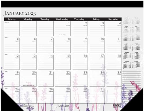 Calendrier mensuel 2025 fleurs sauvages House of Doolittle 55,9x43,2 cm