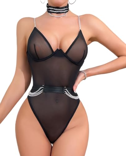 Body en maille FEOYA style taille haute et jeux de transparence