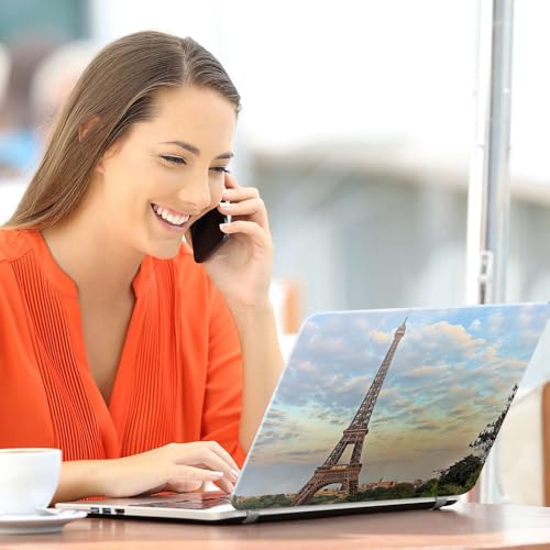 Image of Galaxsia Love Paris Top+Wrist Pad Vinyl Laptop Skin /Sticker /Cover Upto 15.6 Inches Laptops Laminated-Removable-HD Quality Compatible for Hp-Dell-Sony-Lenovo-Asus etc.(15x10 Inches)